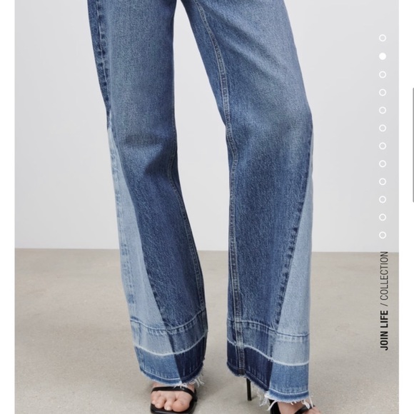 NWT ZARA Wide Leg Patchwork Collection Jeans SIZE 32 - Picture 16 of 16